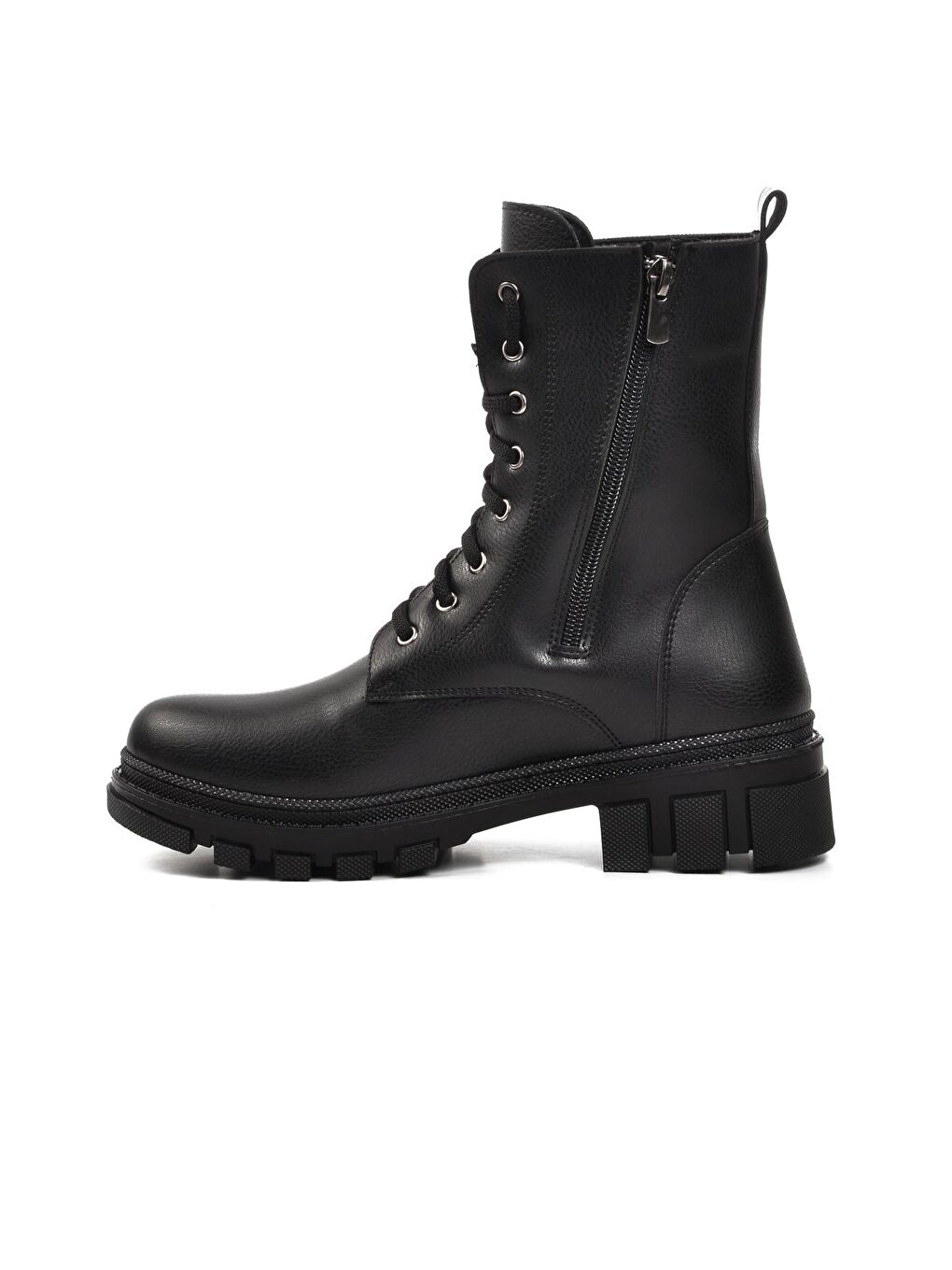 238007 Siyah İçi Polarlı Kadın Fermuarlı Bot-1