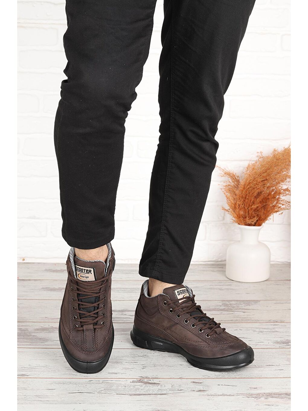 Kahverengi M1542 Su Geçirmez Deri Erkek Bot-1