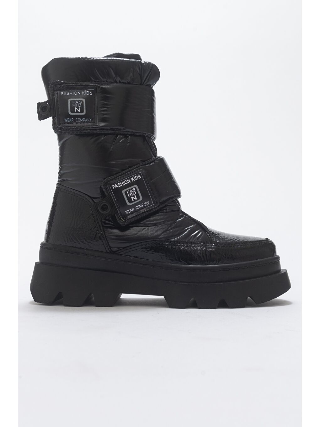 Kız Çocuk Siyah Rugan Rugan Deri Anatomik Günlük Bot-3