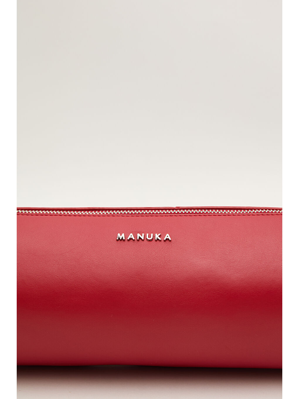 Deri Silindir Omuz Çantası Kırmızı-3