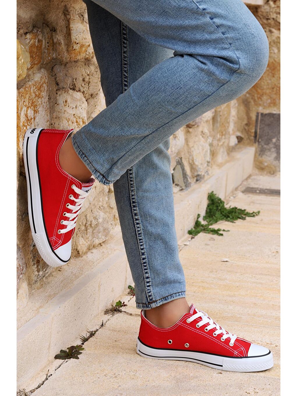 Kırmızı 2260 Günlük Keten Erkek Spor Ayakkabı-1