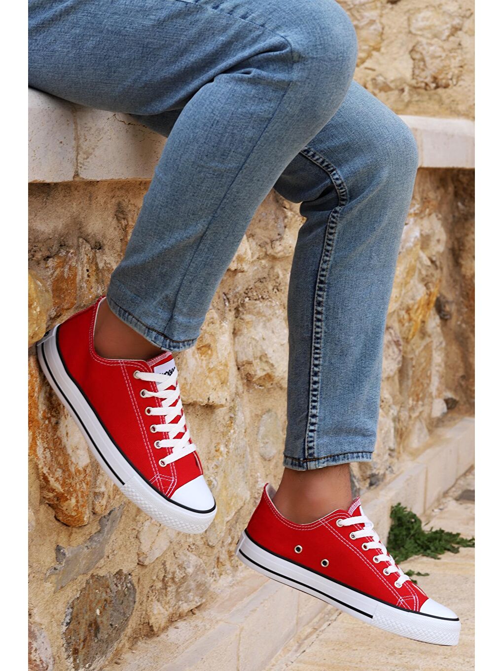 Kırmızı 2260 Günlük Keten Erkek Spor Ayakkabı-2