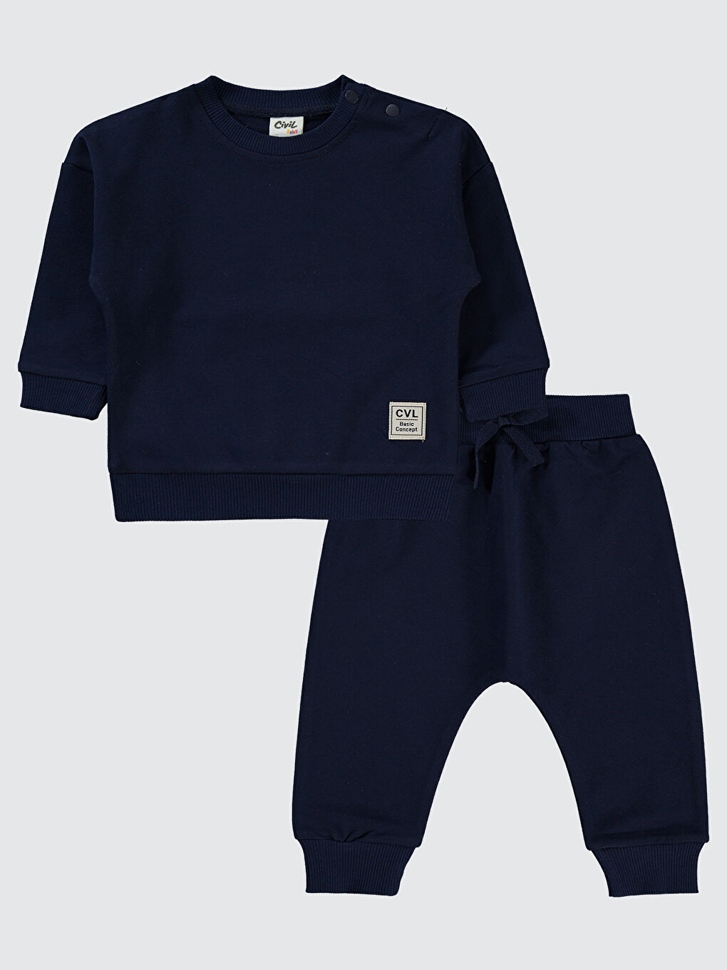 Lacivert Kız Bebek Basic Eşofman Takım