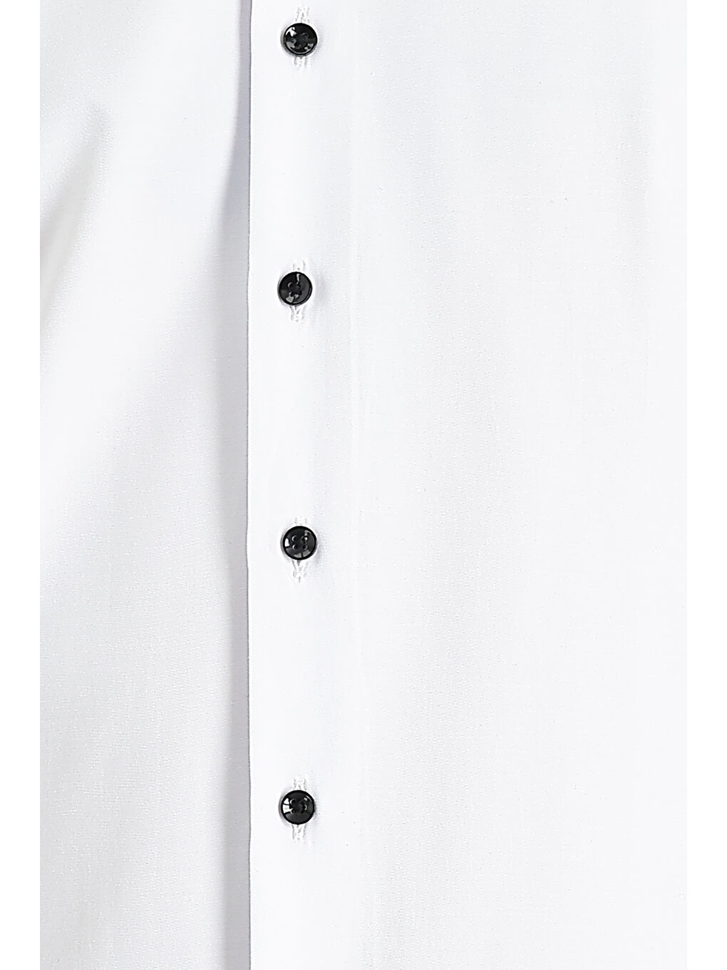 Beyaz Uzun Kol Ata Yaka Klasik Pamuklu Kolay Ütülenebilir Gömlek-2