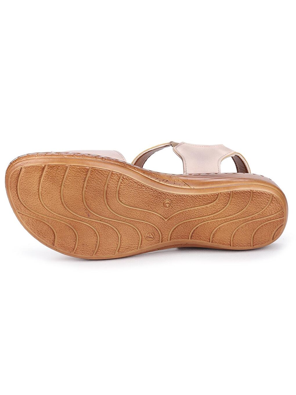 Bej Büyük Numara Cırtlı Kadın Sandalet Terlik Alens 506-4