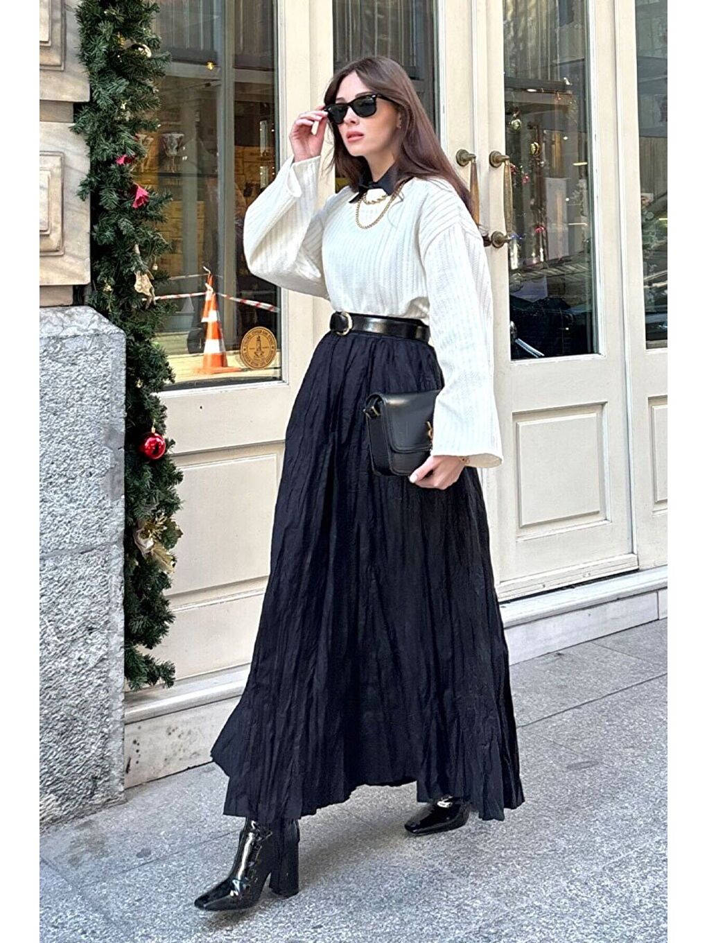 Siyah Kraşlı Bohem Etek-3