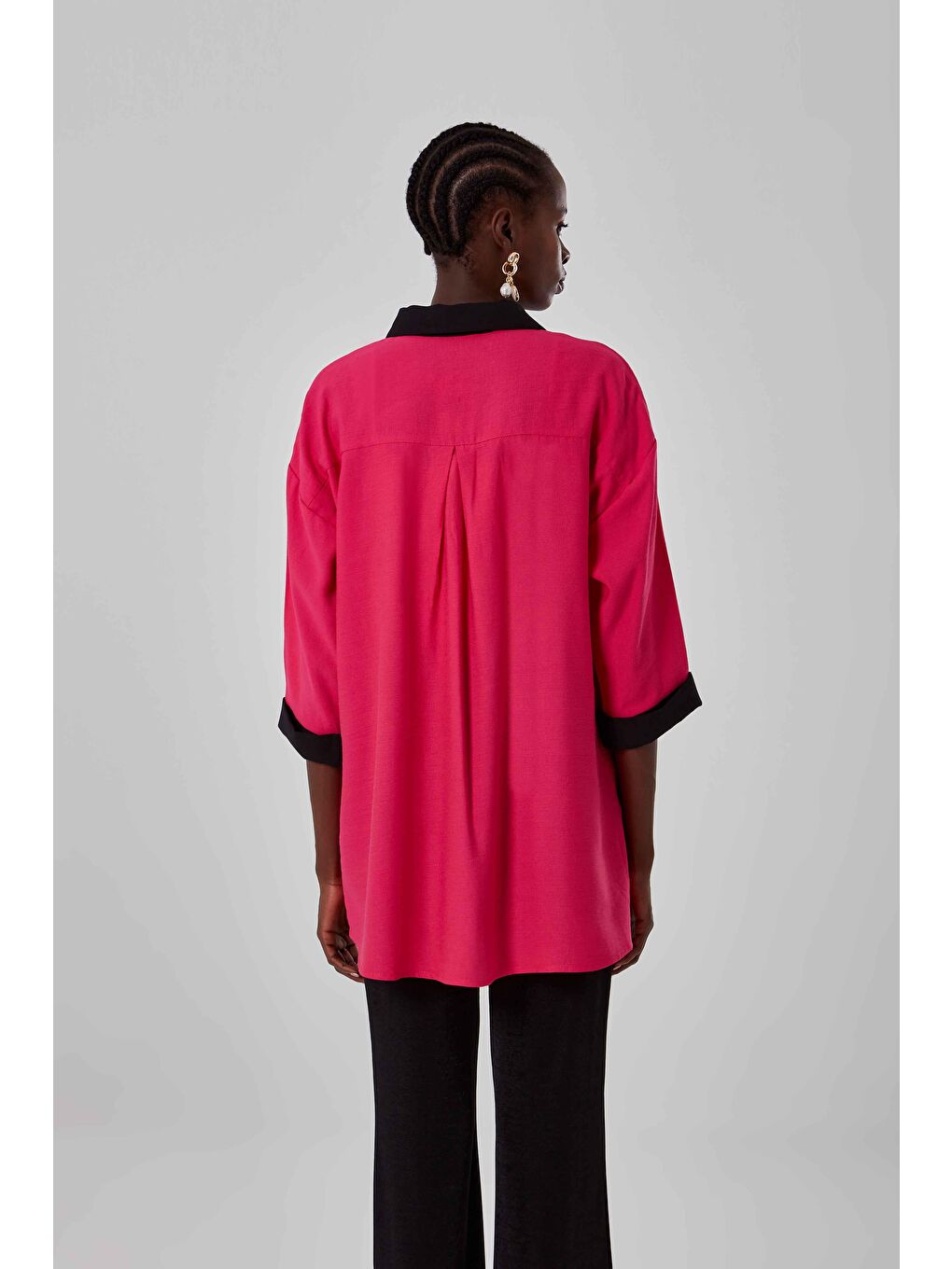 Renk Garnili Fuşya Tunik-1