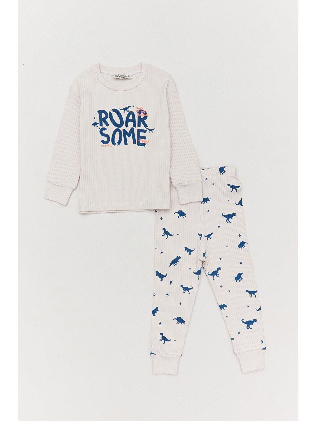 Bej Baskılı Bisiklet Yaka Kız Çocuk Takım