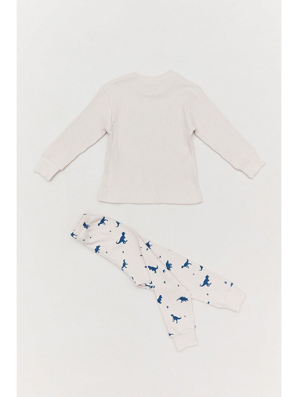 Bej Baskılı Bisiklet Yaka Kız Çocuk Takım-1