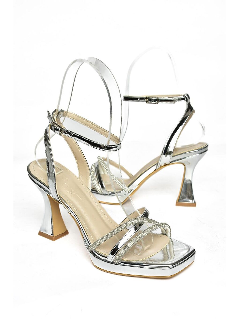 Gri S5693125 Gümüş Kadın Topuklu Ayakkabı-1