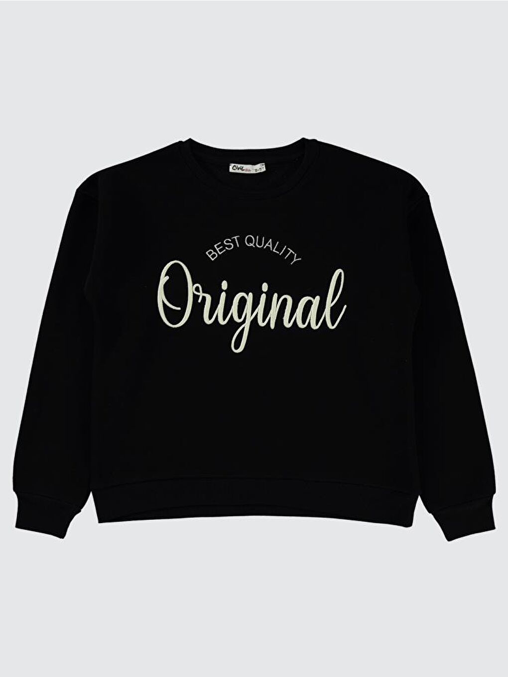Siyah Girls Original Nakışlı 10-13 Yaş Sweatshirt