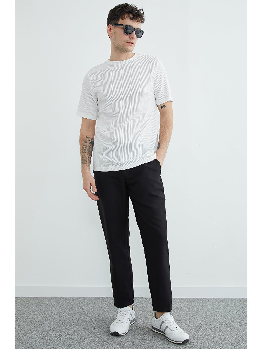 Siyah Beli Lastikli Cepli Jogger Pantolon