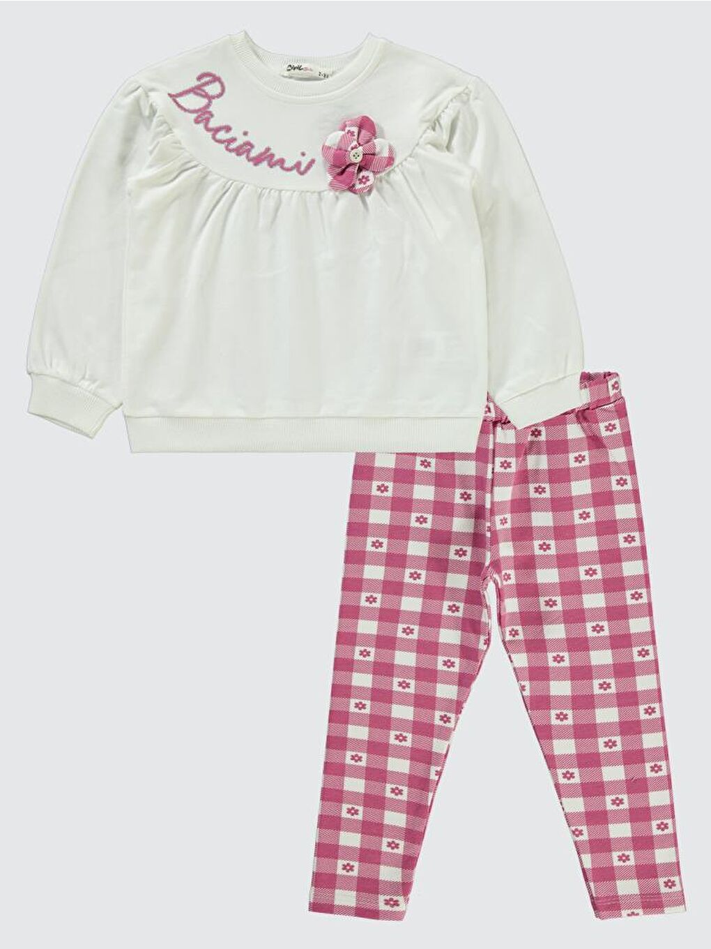 Ekru Girls Roba Büzgülü 2-5 Yaş Takım-1