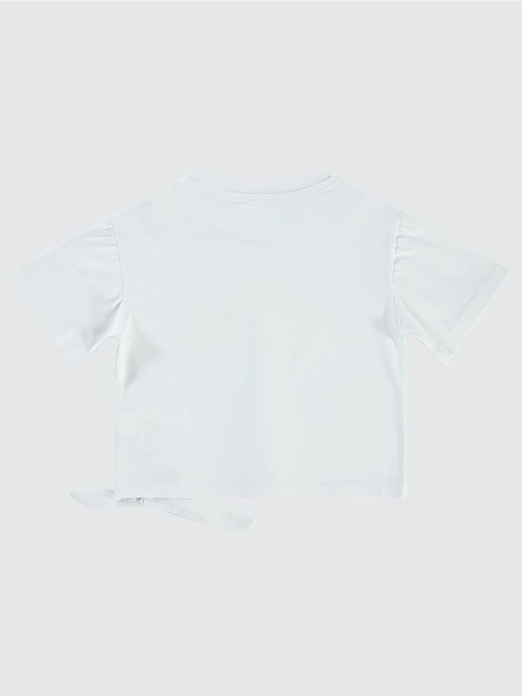 Beyaz Girls Cute Papatya Nakışlı 6-9 Yaş Tişört-1