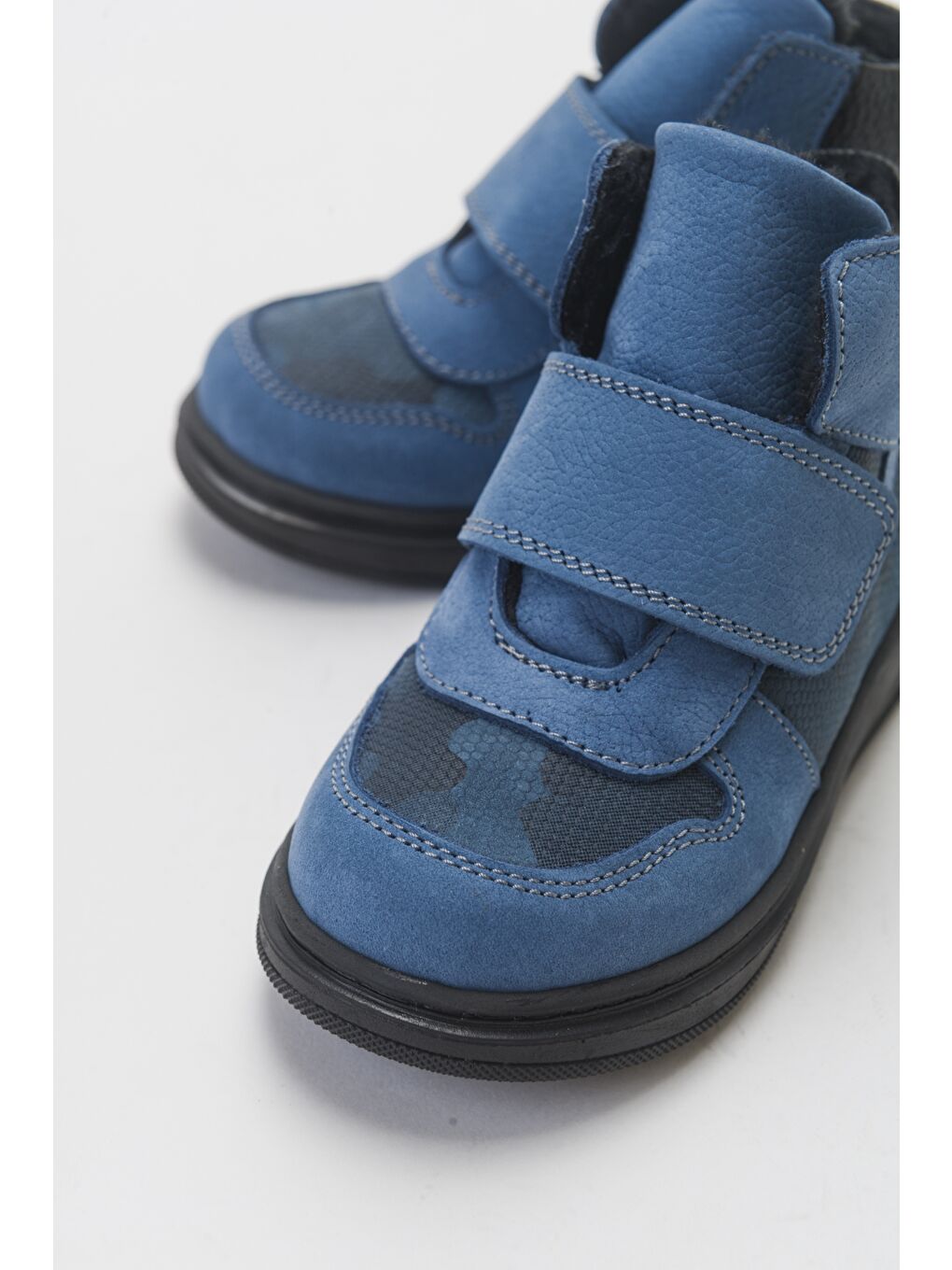 Erkek Çocuk Mavi Hakiki Deri Çocuk Bot