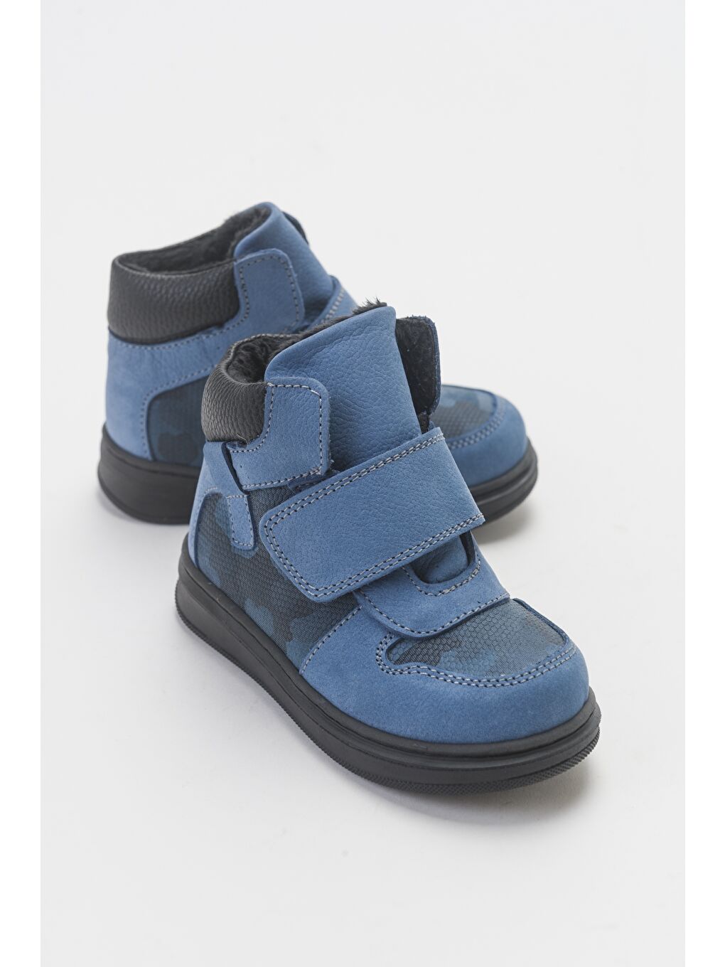 Erkek Çocuk Mavi Hakiki Deri Çocuk Bot-1