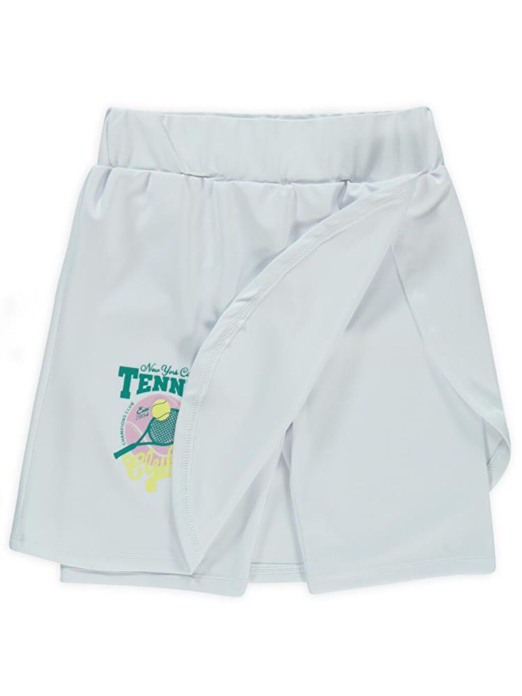 Beyaz Girls Tenis Baskılı 10-13 Yaş Şort-1