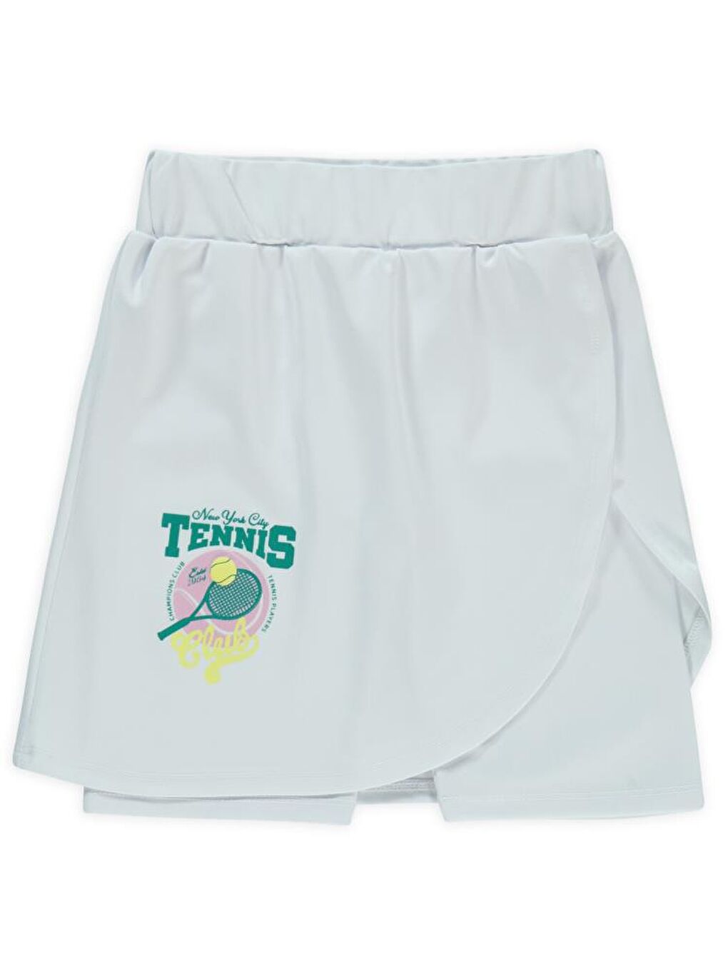Beyaz Girls Tenis Baskılı 10-13 Yaş Şort-2