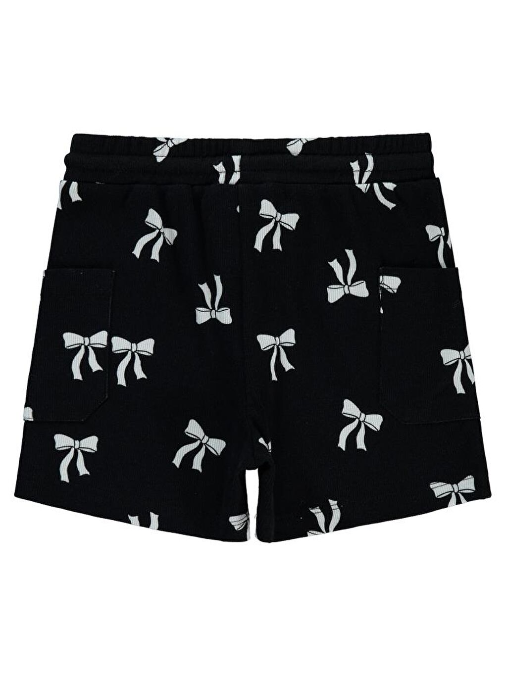 Siyah Girls Fiyonk Baskılı 10-13 Yaş Şort