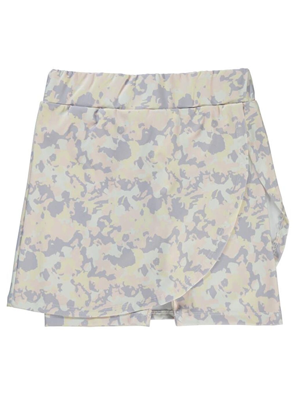 Lila Girls Kamuflaj Baskılı 6-9 Yaş Şort-1