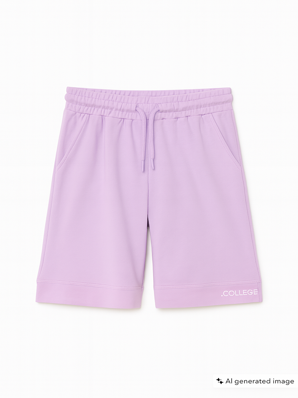 Lila Kız Çocuk Baskılı Şort