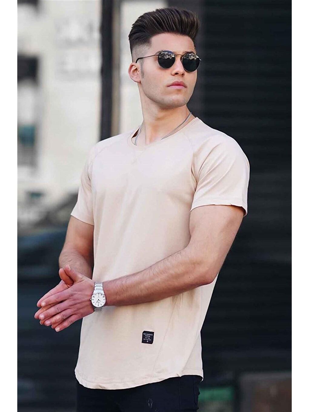 Bej Camel Basic Erkek Tişört 4484