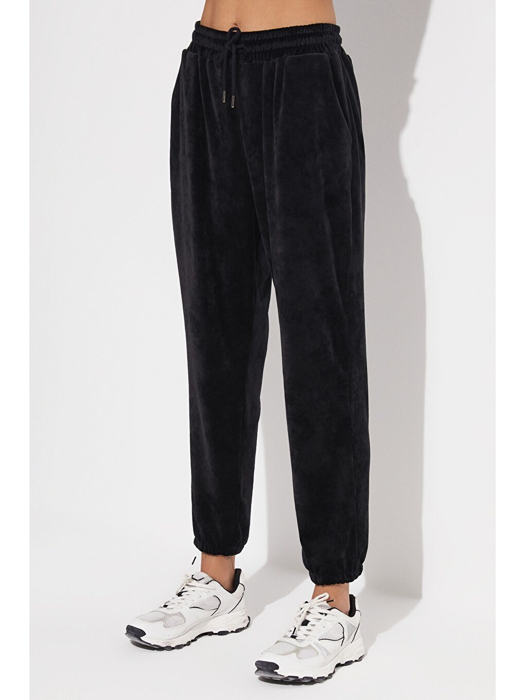 Siyah Kadife Sweatshirt Eşofman Takım-5