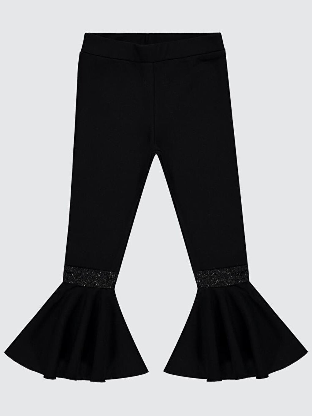 Siyah Girls İspanyol Paça 6-9 Yaş Tayt-1