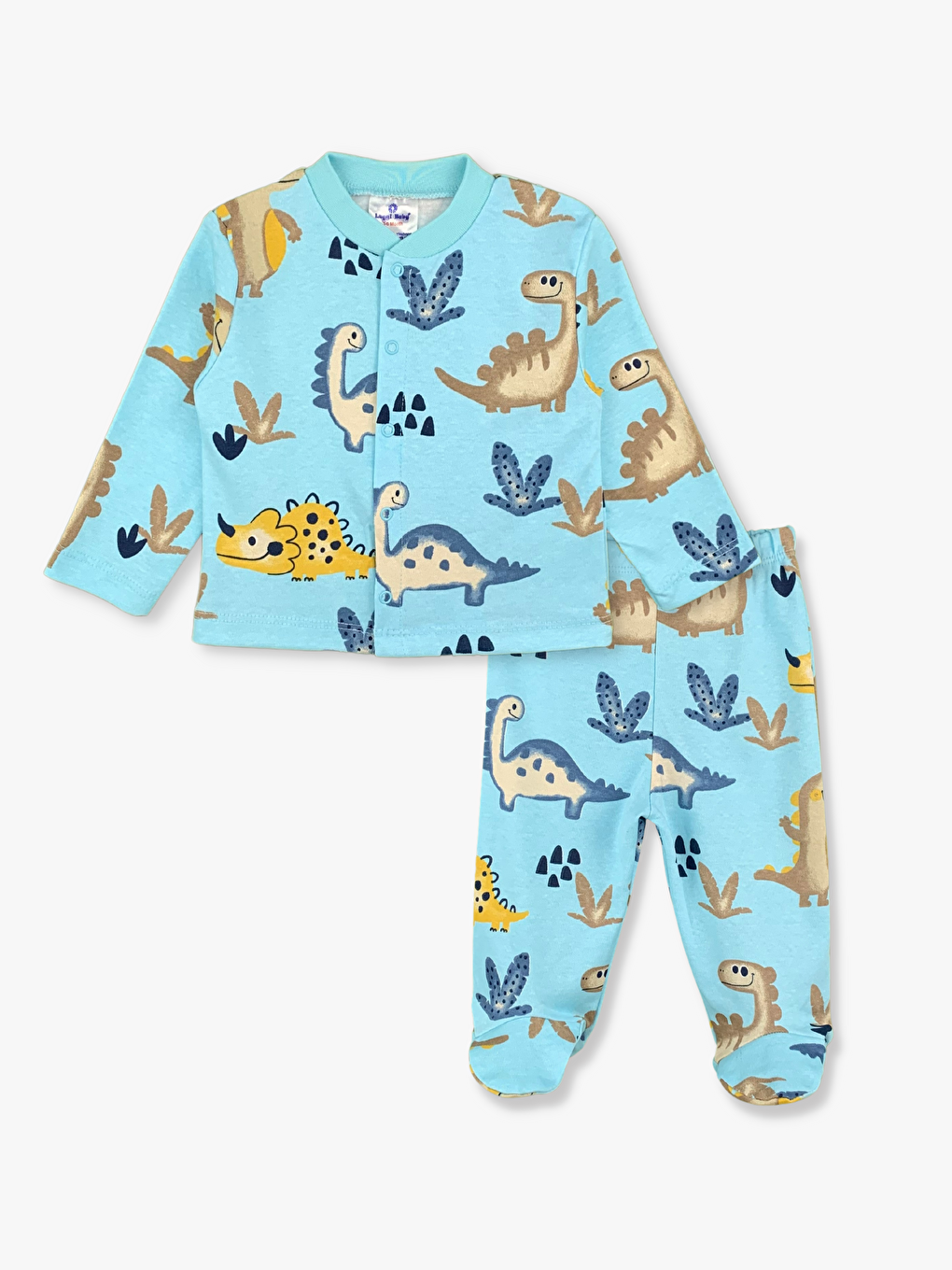 Mavi Bisiklet Yaka Uzun Kollu Erkek Bebek Takım