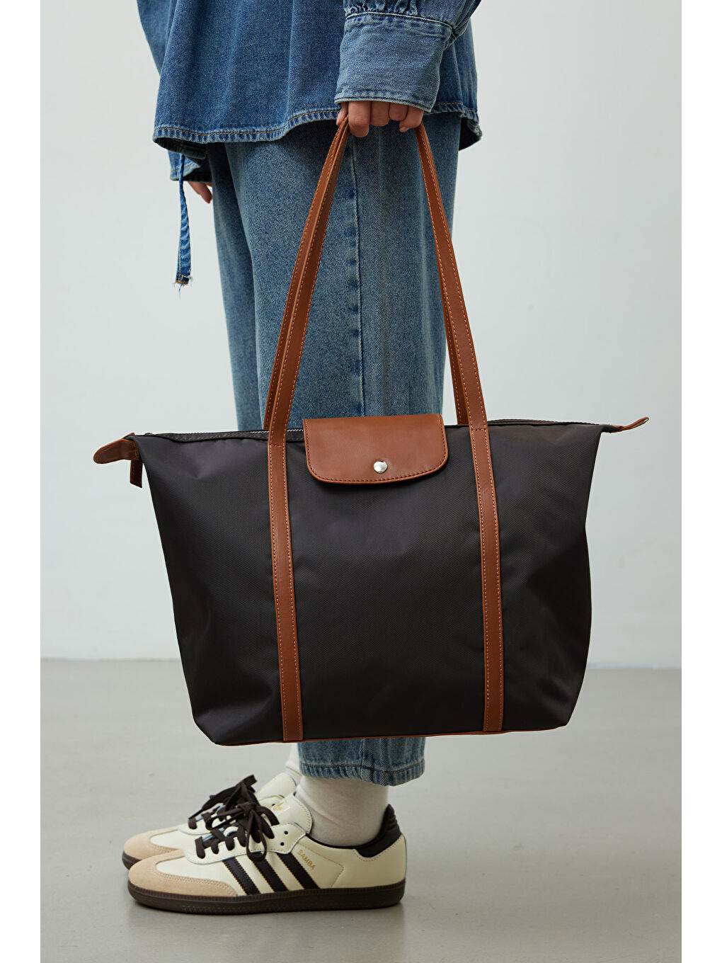 Kahverengi Mari Medıum Shopper Çanta Acı Kahve