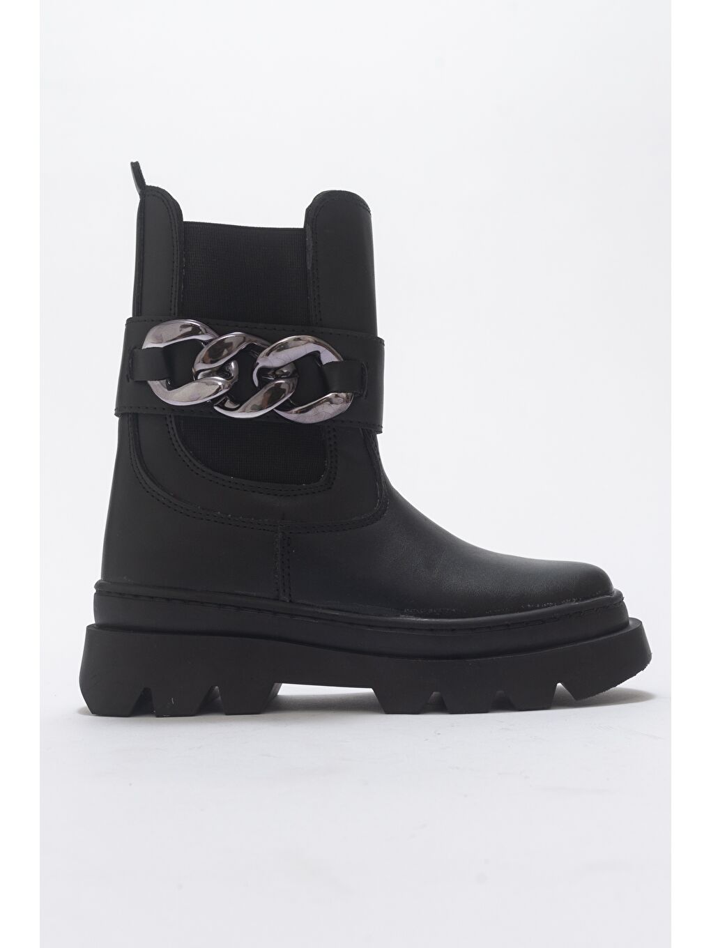 Kız Çocuk Siyah Suni Deri Anatomik Günlük Bot-3