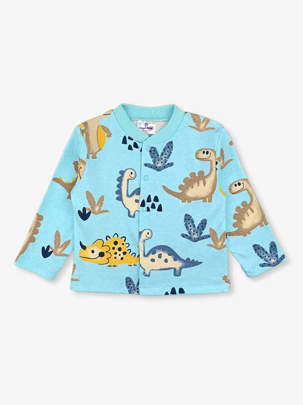 Mavi Bisiklet Yaka Uzun Kollu Erkek Bebek Takım-1