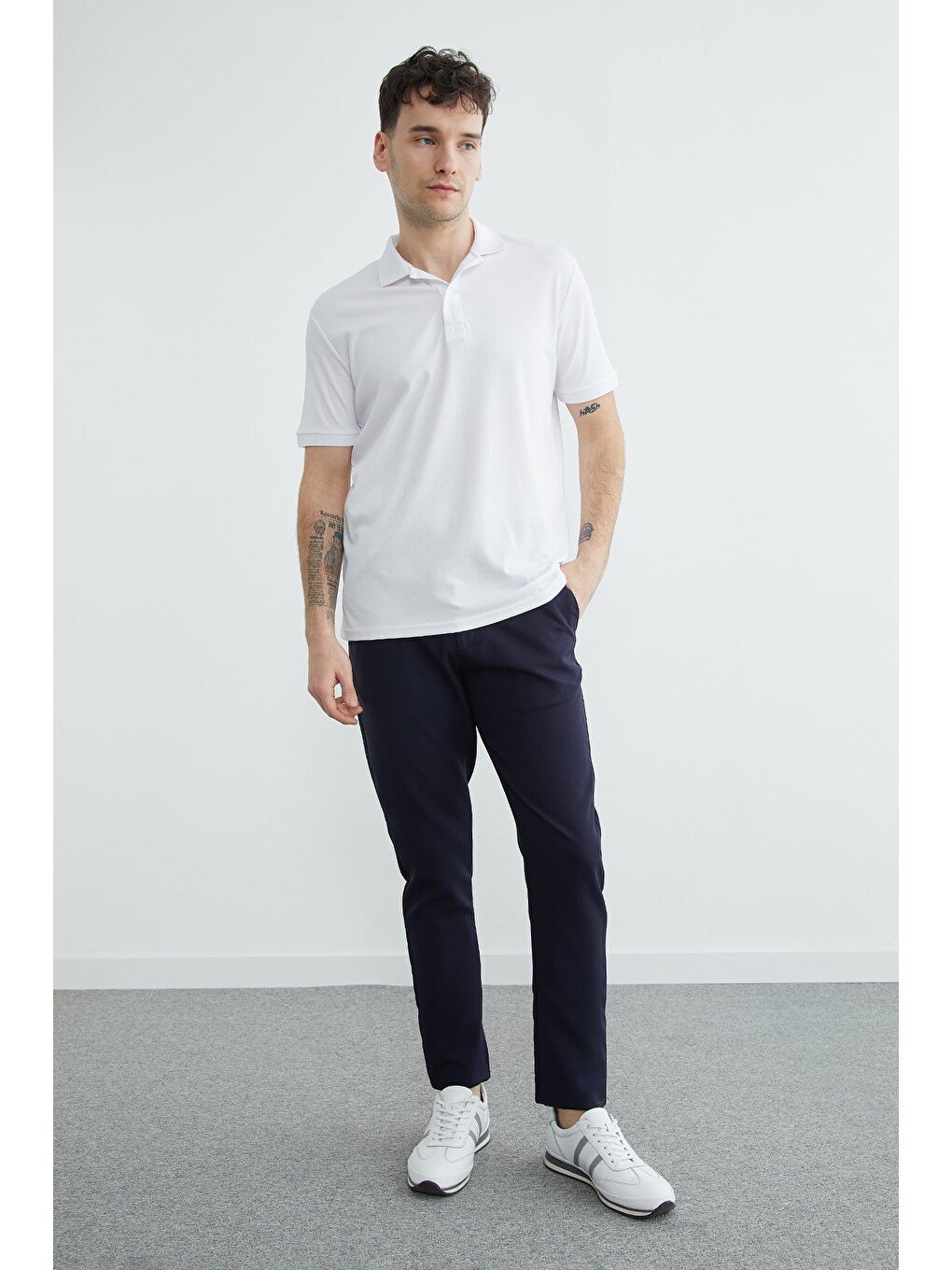 Lacivert Beli Lastikli Jogger Pantolon