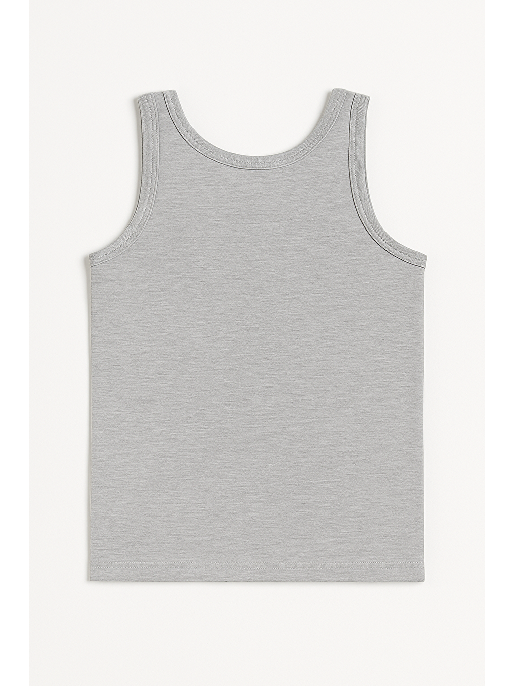 Erkek Çocuk %100 Pamuklu Ribana Kalın Askılı Atlet | Gri Melanj K0801-2