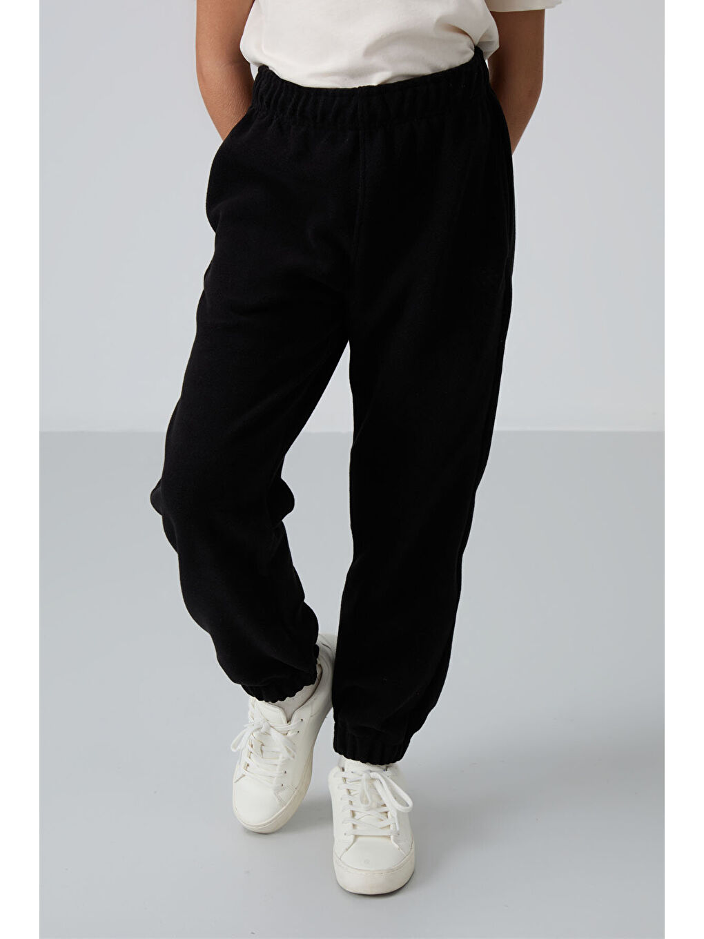 Standart Fit 2li Paket Siyah-Gri Melanj Kız Çocuk Eşofman Alt - 75155-2