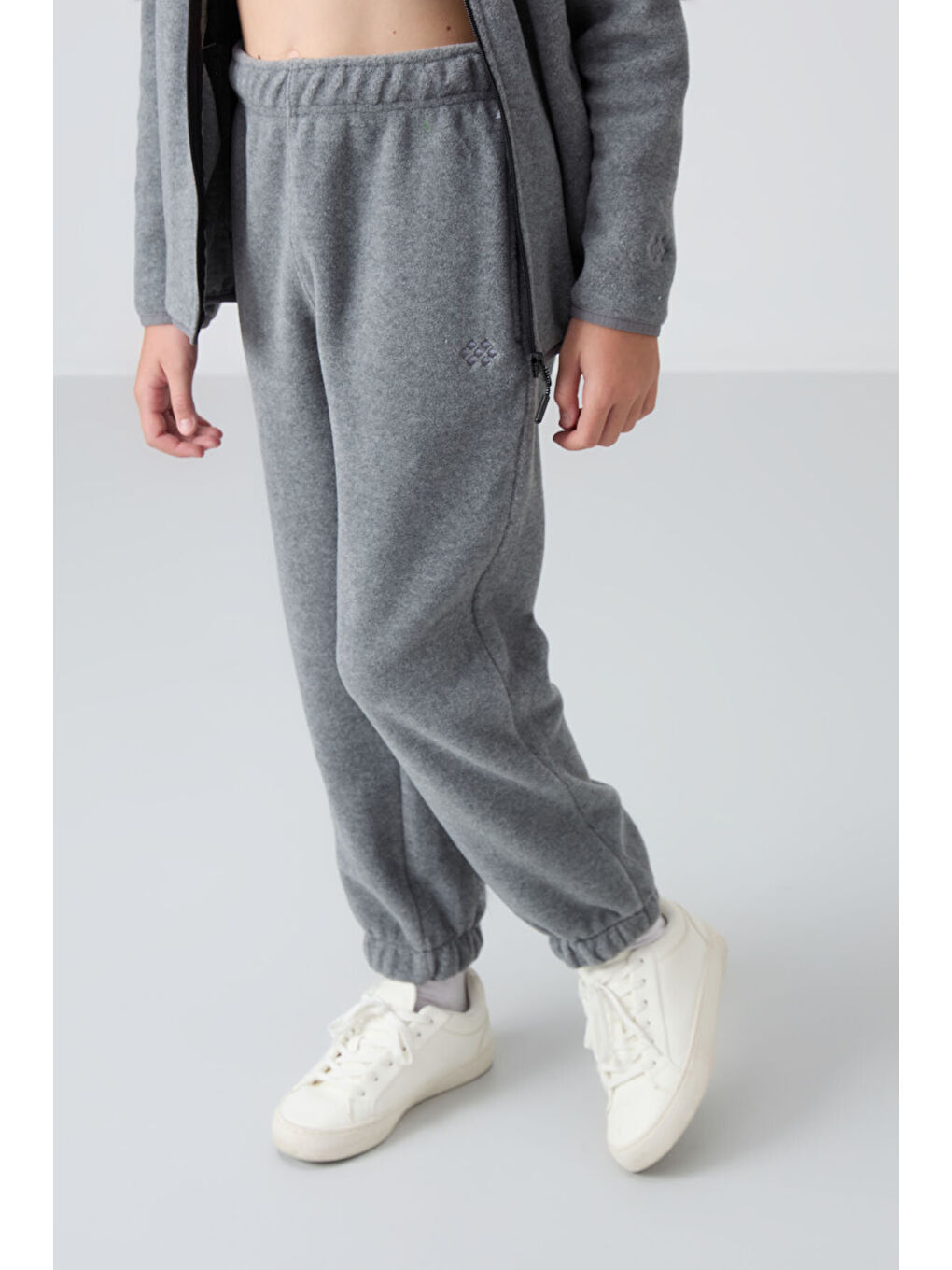 Standart Fit 2li Paket Siyah-Gri Melanj Kız Çocuk Eşofman Alt - 75155-3