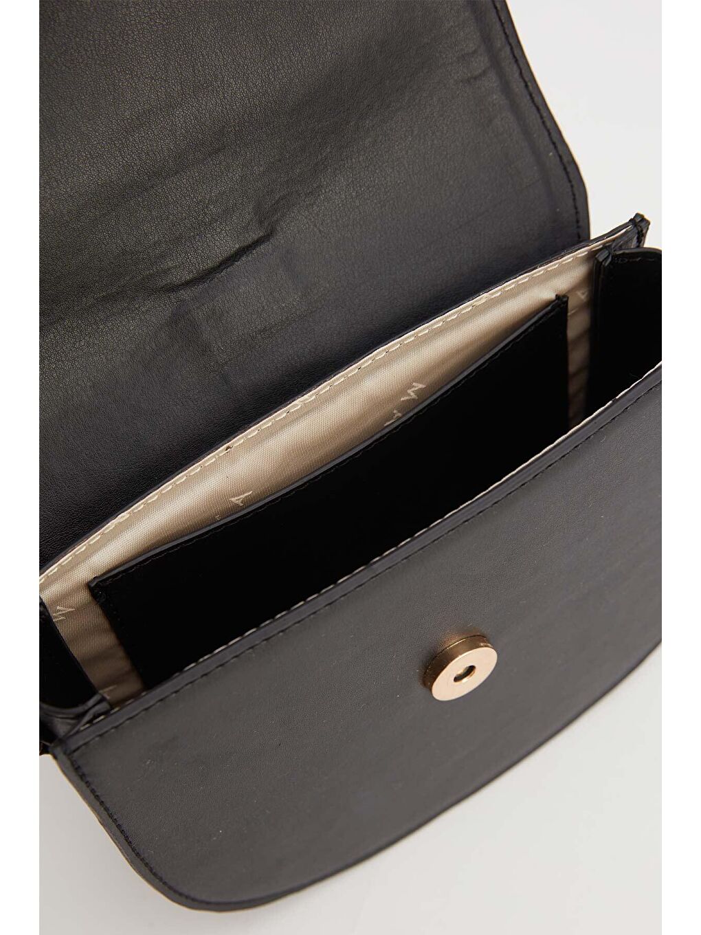 Kanvas Detaylı Tokalı Çanta Siyah-5