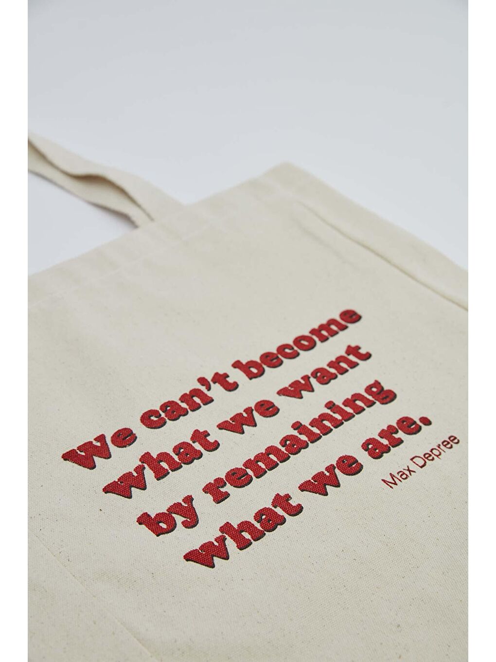 Bej Baskılı Körüklü Bez Çanta Max Depree-2