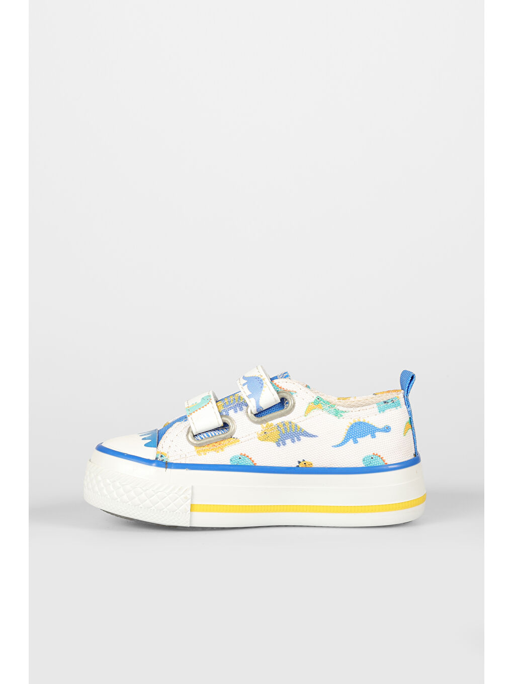 Done Desenli Erkek Bebek Beyaz/Saks Mavi Sneaker-1