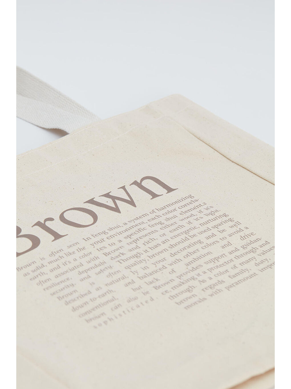 Bej Baskılı Körüklü Bez Çanta Brown-1