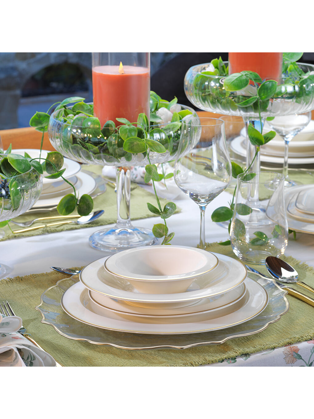 Sarı Tılsım Timeless Yemek Takımı 60 Parça-Gold-6