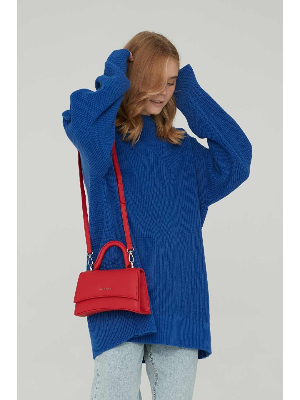 Dokulu Deri Çanta Kırmızı-3