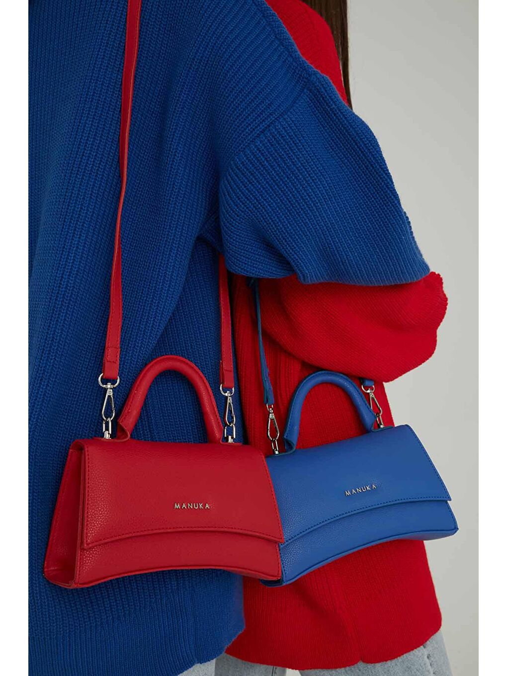 Dokulu Deri Çanta Kırmızı-4