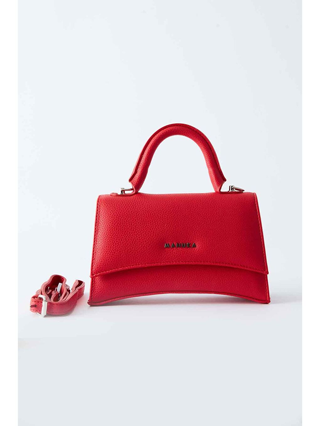 Dokulu Deri Çanta Kırmızı-5