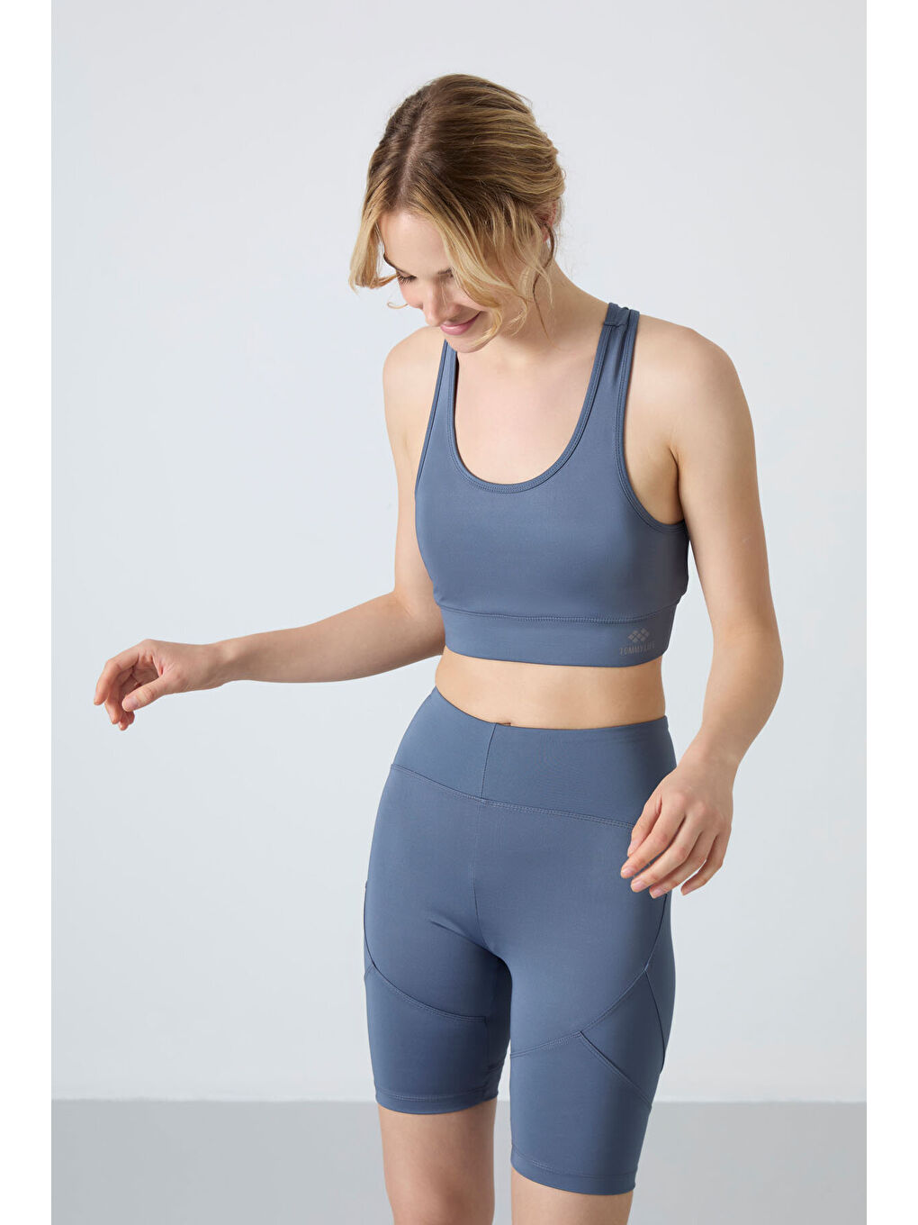 Slim Fit U Yaka 2li Paket Petrol-Beyaz Kadın Spor Büstiyer - 97120-2