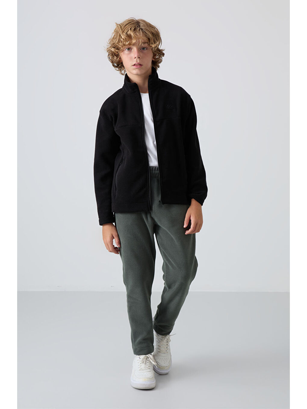 Standart Fit 2li Paket Siyah-Bej Erkek Çocuk Polar Sweatshirt - 11223-2