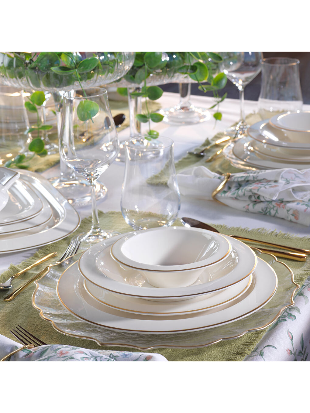 Sarı Tılsım Timeless Yemek Takımı 60 Parça-Gold-8