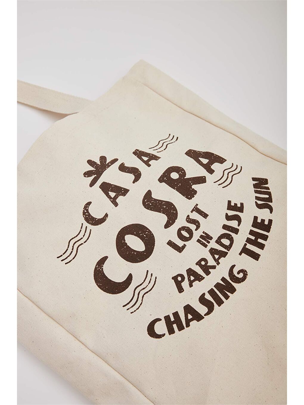 Kahverengi Baskılı Körüklü Bez Çanta Casa-Kahve-7