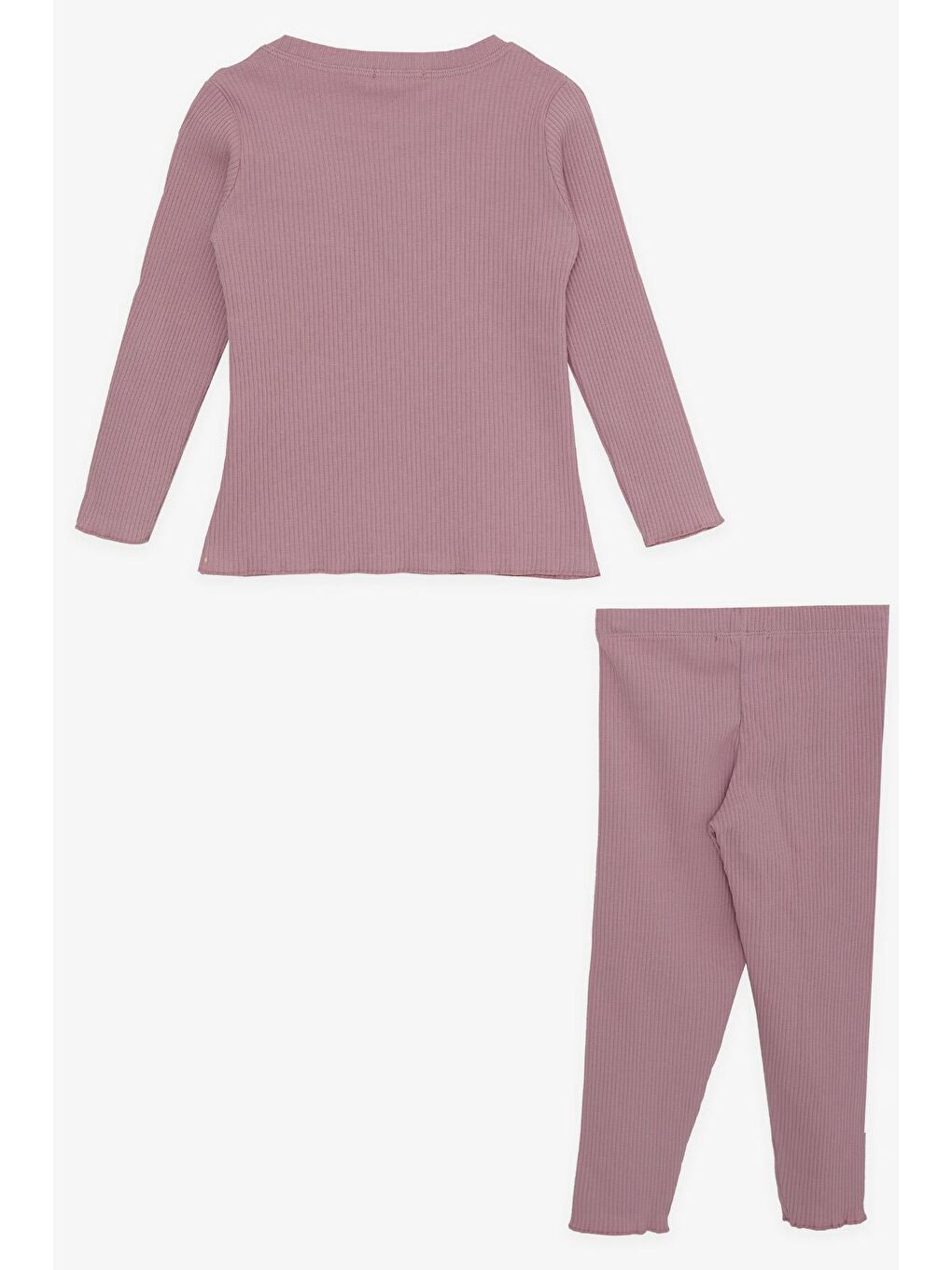 Pembe Kız Çocuk Tayt Takımı Pullu Yazı Baskılı Gülkurusu (1.5-4 Yaş)-1