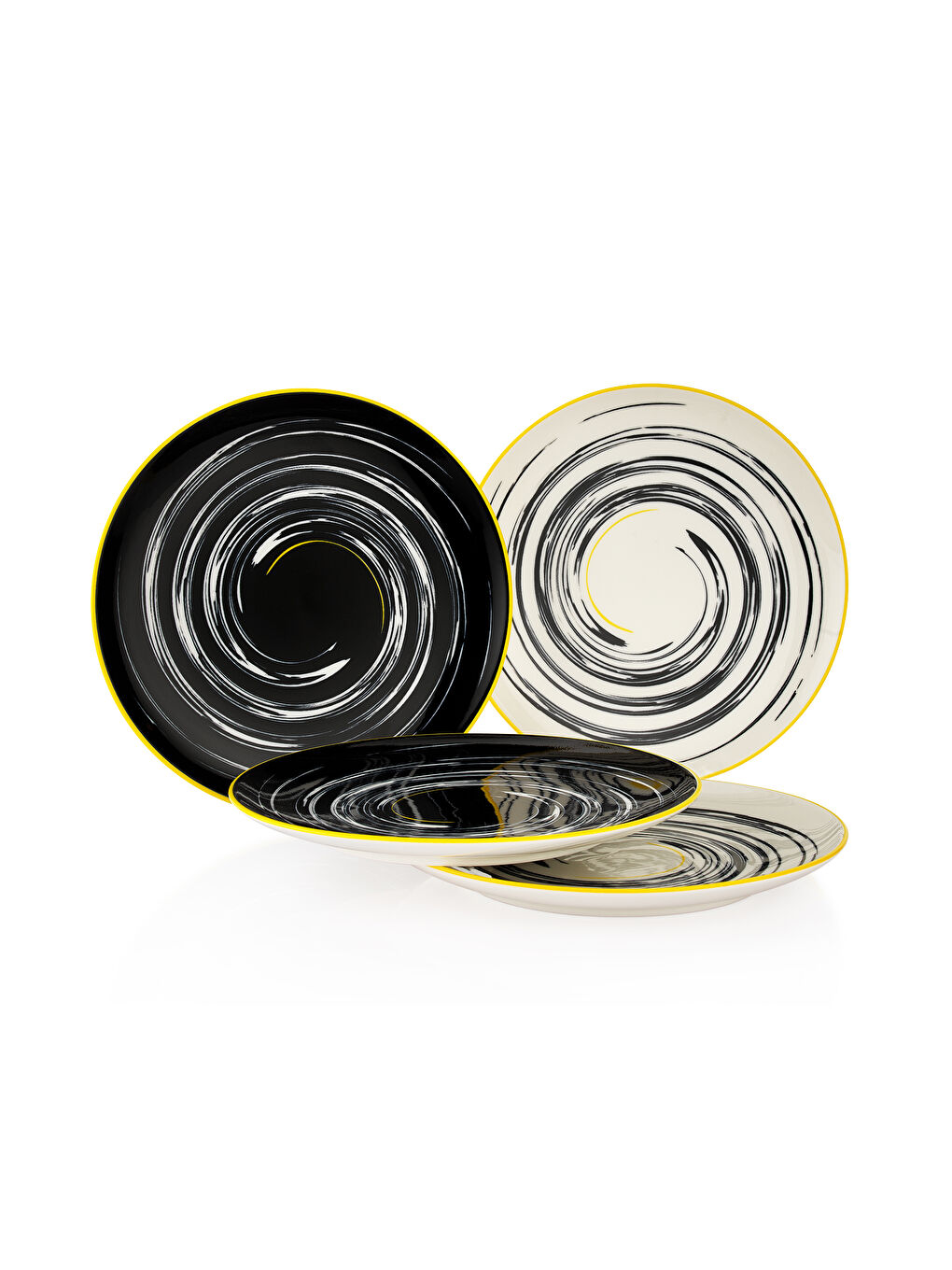 Beyaz Mixed 4 lü Pasta Tabağı-Çok Renkli-1